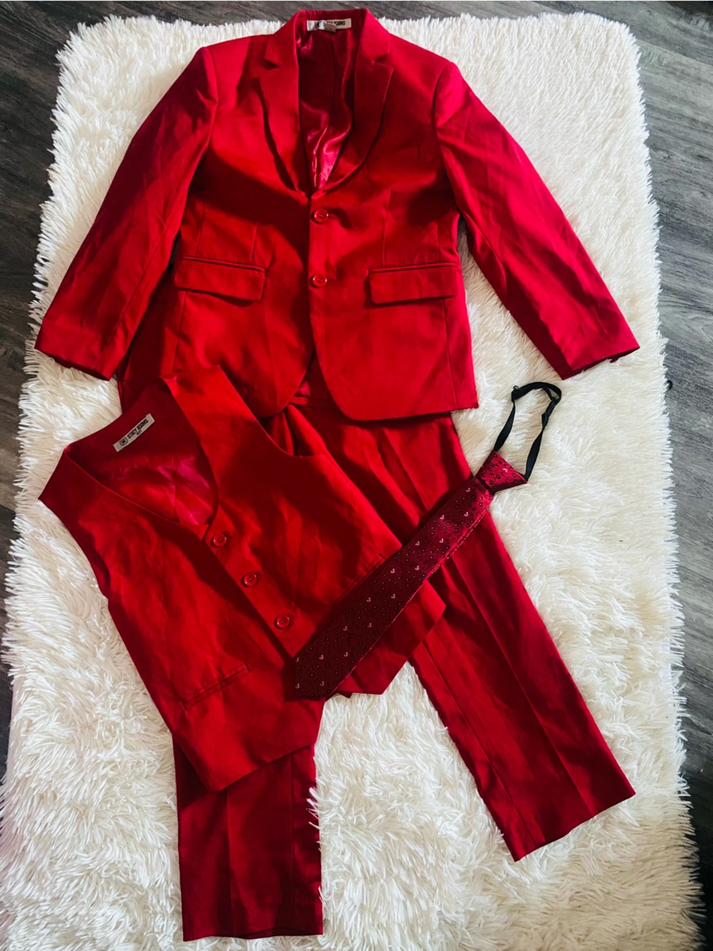 Boys Stacy Adams Vibrant Red Suit